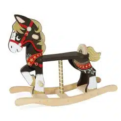Le Toy Van Rocking Horse will transport your little one to a magical fairground on this beautifully painted traditional carousel Wooden Rocking Horse