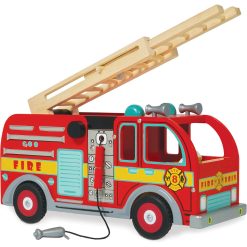 Le Toy Van Fire Engine, crafted from highly durable wood sourced from sustainable forests and painted in a beautiful bold red using child safe paints