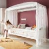 Lifetime Four Poster Canopy Bed Fairy Dust is a robust and durable wooden kids bed that is designed to grow with your child, featuring a delightful canopy with a sprinkling stars and butterflies