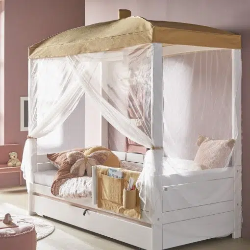 Lifetime Four Poster Canopy Bed Honey Glow, is a wonderful kids canopy bed. its own little wonderland, a place for play, sleep and dreams
