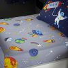Lost in Space Fitted Sheet by Catherine Lansfield will help to complete the space themed look in your childs room. To fit standard single bed