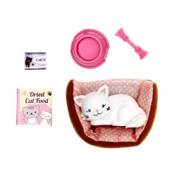 Lottie Pandora the Persian Cat accessory set is a great doll sized gift for any little cat lover. Includes: Pandora the Persian cat , Cat bed , Tin of cat food, Box of dried food , Milk bowl & Cat toy