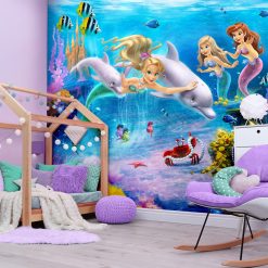 This Walltastic Magical Mermaid Wall Mural, is a wonderfully illustrated wall mural that would instantly transform any kids room or playroom.