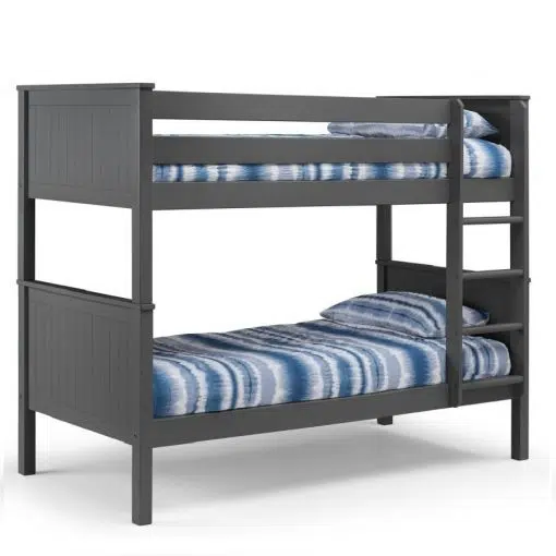 Maine Bunk Bed in Anthracite is a classic kids Bunk Bed with Nordic styling, that easily converts into two single beds