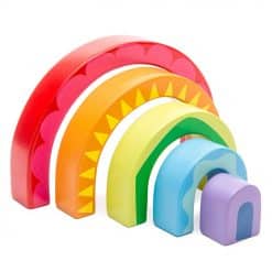 Petilou Rainbow Tunnell is a colourful and cute, Rainbow Tunnel Stacking Toy, which is sure to be adored by your little ones!