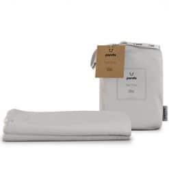 Panda Bamboo Fitted Sheets Cot Bed Quiet Grey have a luxuriously soft texture are highly breathable but also naturally hypoallergenic, helping those with sensitive skin and allergies.