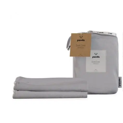 Panda Kids Bamboo Duvet Cover in Quiet Grey has a luxuriously soft texture, is highly breathable but also naturally, Antibacterial. Anti-microbial and Hypoallergenic