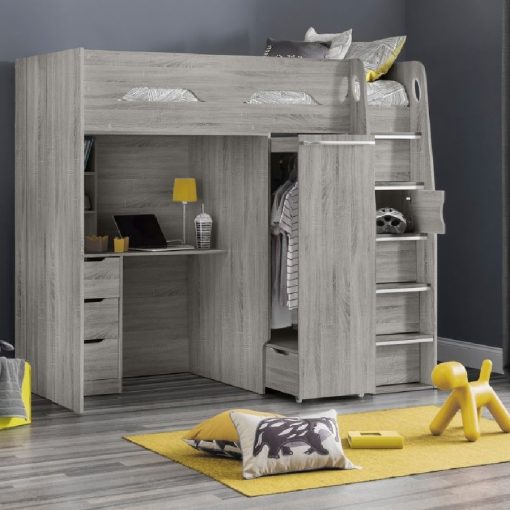 Pegasus High Sleeper is a great space saving solution for any kids room, providing a study desk, wardrobe, a full sized single bed and loads of storage.