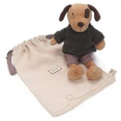 Ragtales Oscar The Dog is a charming brown puppy dog with a soft velour body and subtly weighted torso, Length 35 cm