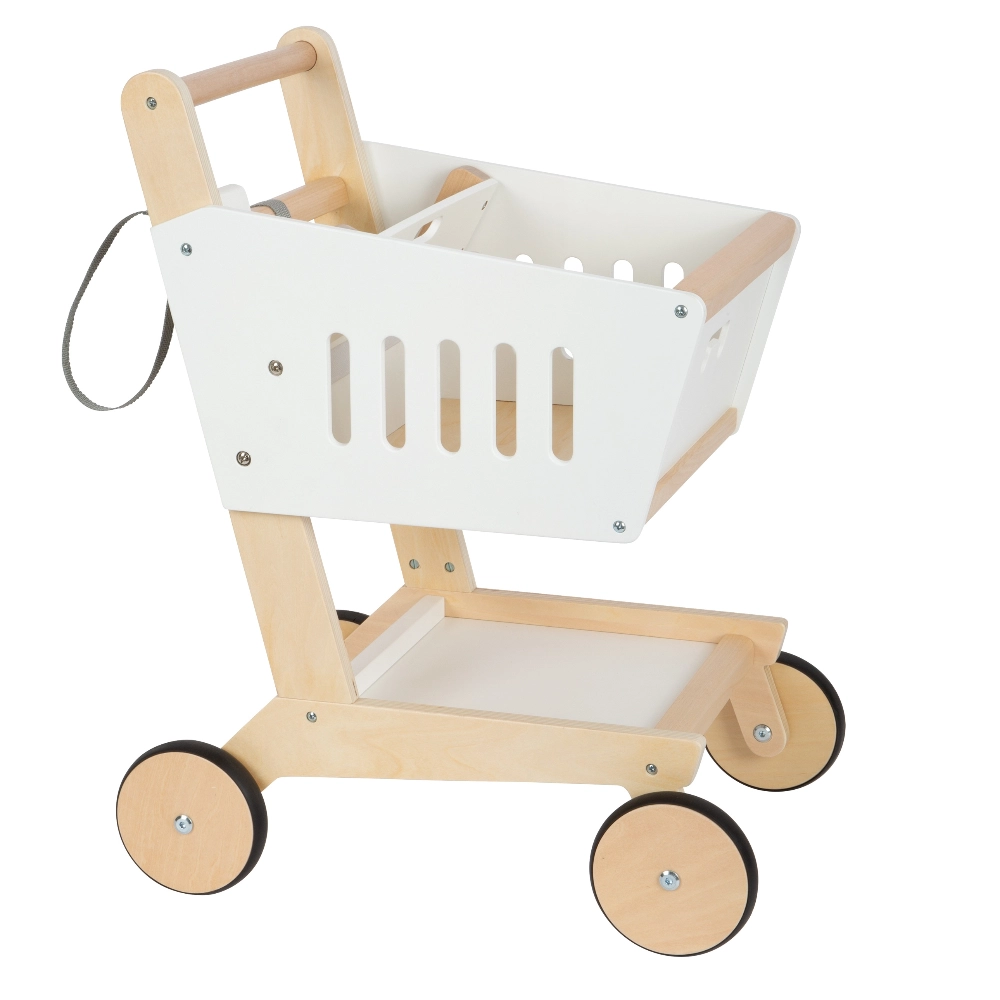 This Small Foot Shopping Trolley is a realistic wooden toy cart that will enhance your child's role play experience.