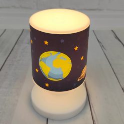 Space LED Bedside Lamp would look great in any Child's room, featuring a celestial theme.