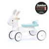 Tenderleaf Running Rabbit Ride On is a classic sturdy white ride on wooden bunny rabbit with non-slip rubber trimmed wheels