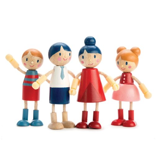 Tenderleaf Doll Family are a delightful wooden doll family, perfect for any 1/12th Scale dolls houses, includes mum, dad, little boy and little girl.