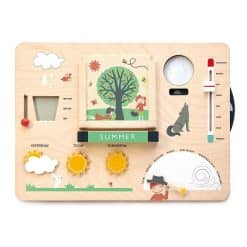 Tenderleaf Toys Weather Watch, a wooden weather station that will help children learn about the weather and the phases of the moon.