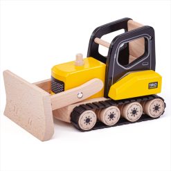 Tidlo's Wooden Bulldozer a tough, detailed wooden toy with a blade at the front can be positioned up and down making short work of those imaginary obstacles
