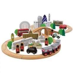Tidlo City of London Train Set a figure of eight wooden train set featuring the sights of London, that will delight young railway enthusiasts