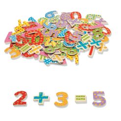 Tidlo Magnetic Numbers are brightly coloured numbers and symbols crafted from wood with magnetic backs, ideal for use with the any of our wooden Easels, or on the fridge!