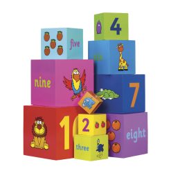 Tidlo Rainbow Stacking Cubes need to be stacked in the correct order, from largest to smallest, to create a tower. Suitable for  18 Months +