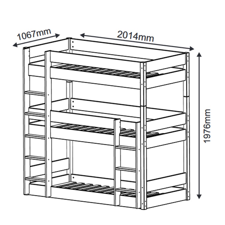 Trio Bunk Bed Surf White Triple Bunk Bed 3 In 1 Kids Beds Little Dreamers