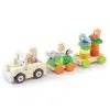 Trudi Safari Train is a wonderful wooden toy, featuring, Bear Ettore and Rabbit Virgilio driving their jeep and leading children to the discovery of enchanting lands