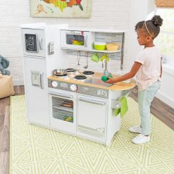 Kidkraft Uptown White Play Kitchen is a sleek contemporary looking wooden kitchen, with great detailing that your little chefs will love