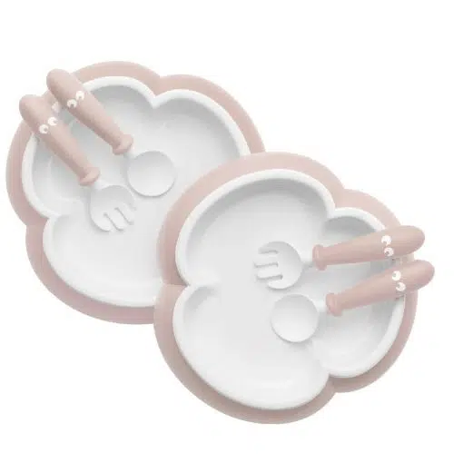 BabyBjorn Plate, Spoon & Fork Set 2pk – Powder Pink
