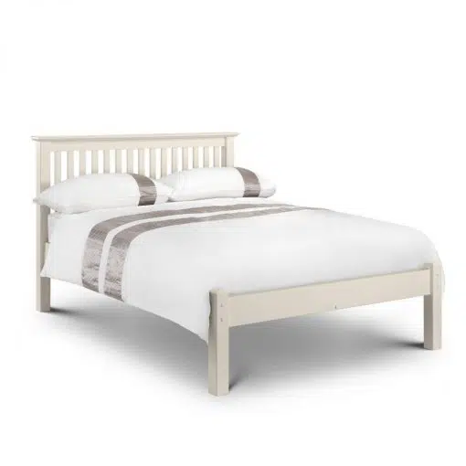 Barcelona Low Foot End Double Bed is a contemporary shaker style kids double bed frame  finished in a soft white finish