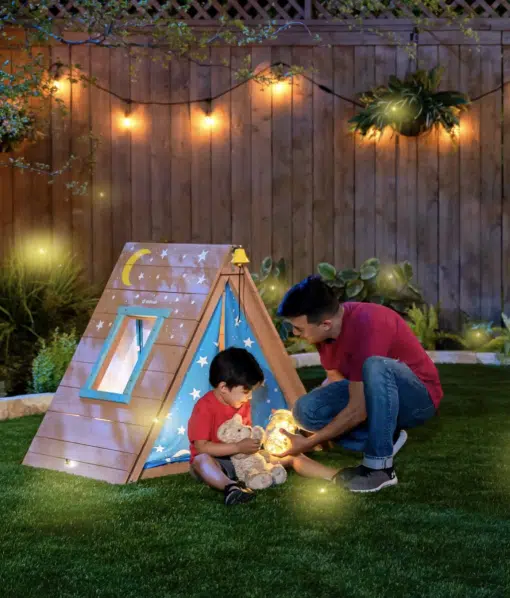 KidKraft A-Frame Hideaway & Climber is perfect size for any backyard and will make for hours of fun and imaginative play!
