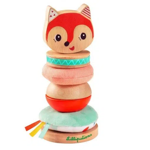Lilliputiens Stacking Pyramid, Alice the Fox is a wonderfully made wooden toy that is suitable for small children, 12 months +